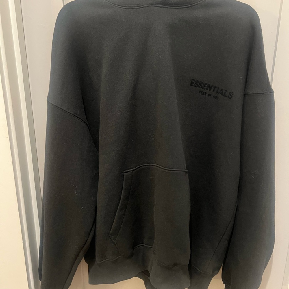 Essentials Black Sweatshirt with Hoodie